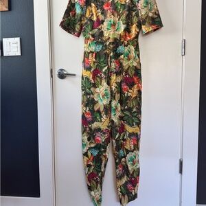FARM Rio Red and Green Tropical Jumpsuit